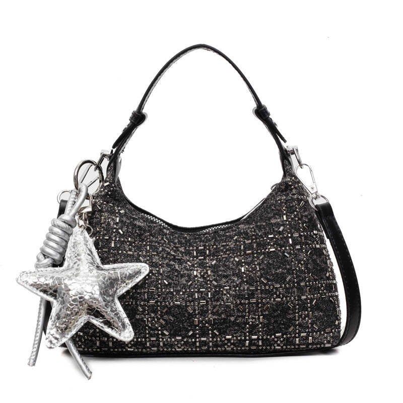 Wholesale Bright diamond handbag textured shoulder crossbody bag